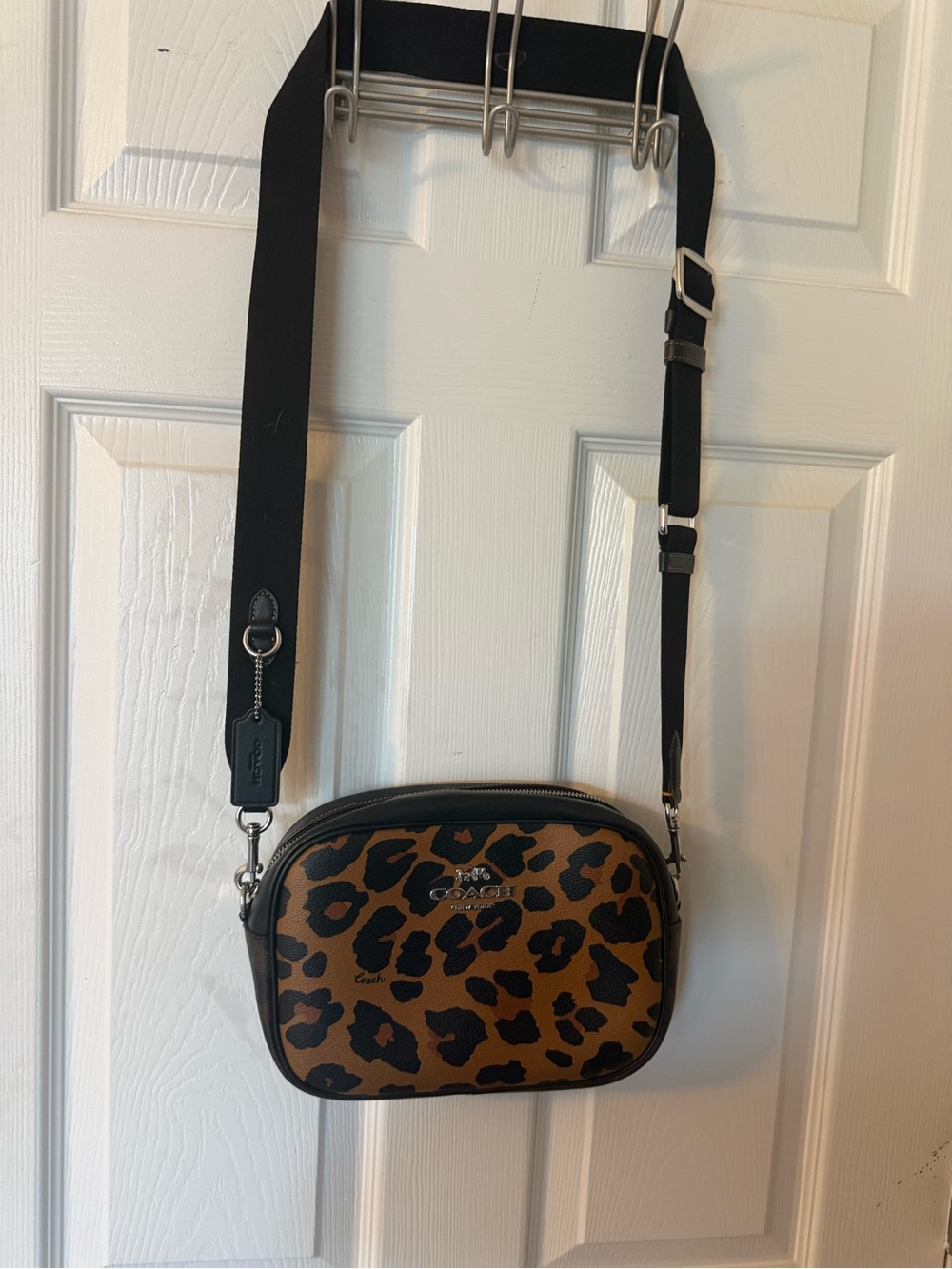 Coach Leopard-Print Crossbody in Brown and Black